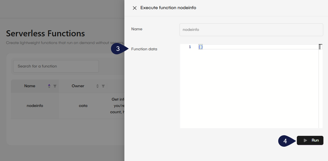 Execute Function button